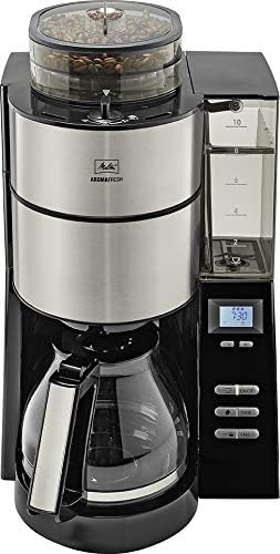 2026 Melitta AromaFresh - Filterkaffeemaschine - mit Glaskanne - integriertes Mahlwerk - Timer Funktion - 10 Tassen - Pure Black