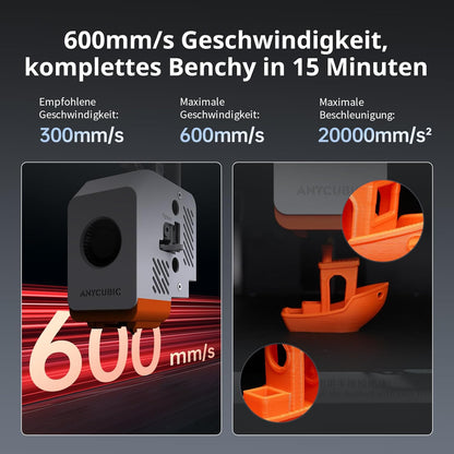 2026 Anycubic Kobra S1 Combo 3D-Drucker Mehrfarbig, 600mm/s Hochgeschwindigkeitsdruck, Trocknen beim Drucken, Vollständig Geschlossene CoreXY-Struktur, Druckgröße 250 x 250 x 250 mm