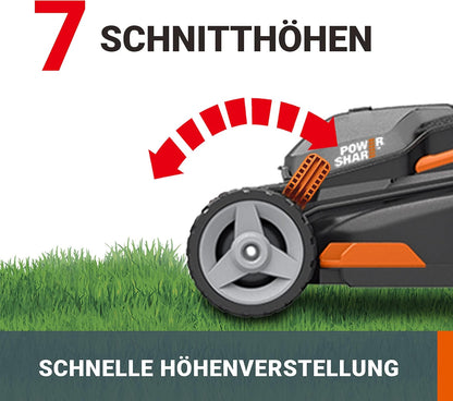 2026 WORX WG743E Akku-Rasenmäher 40V – Profi Rasenmäher mit Mulchfunktion & PowerShare Akku – Rasenmähen ohne Kabel – Ideal für Gärten bis zu 500m²
