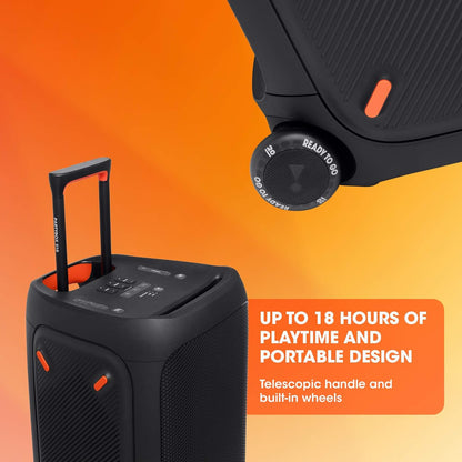 2026 JBL PartyBox 710 - Schwarz – Trag - und rollbarer Bluetooth Party-Lautsprecher mit Lichteffekten – Spritzwassergeschützte, mobile Musikbox