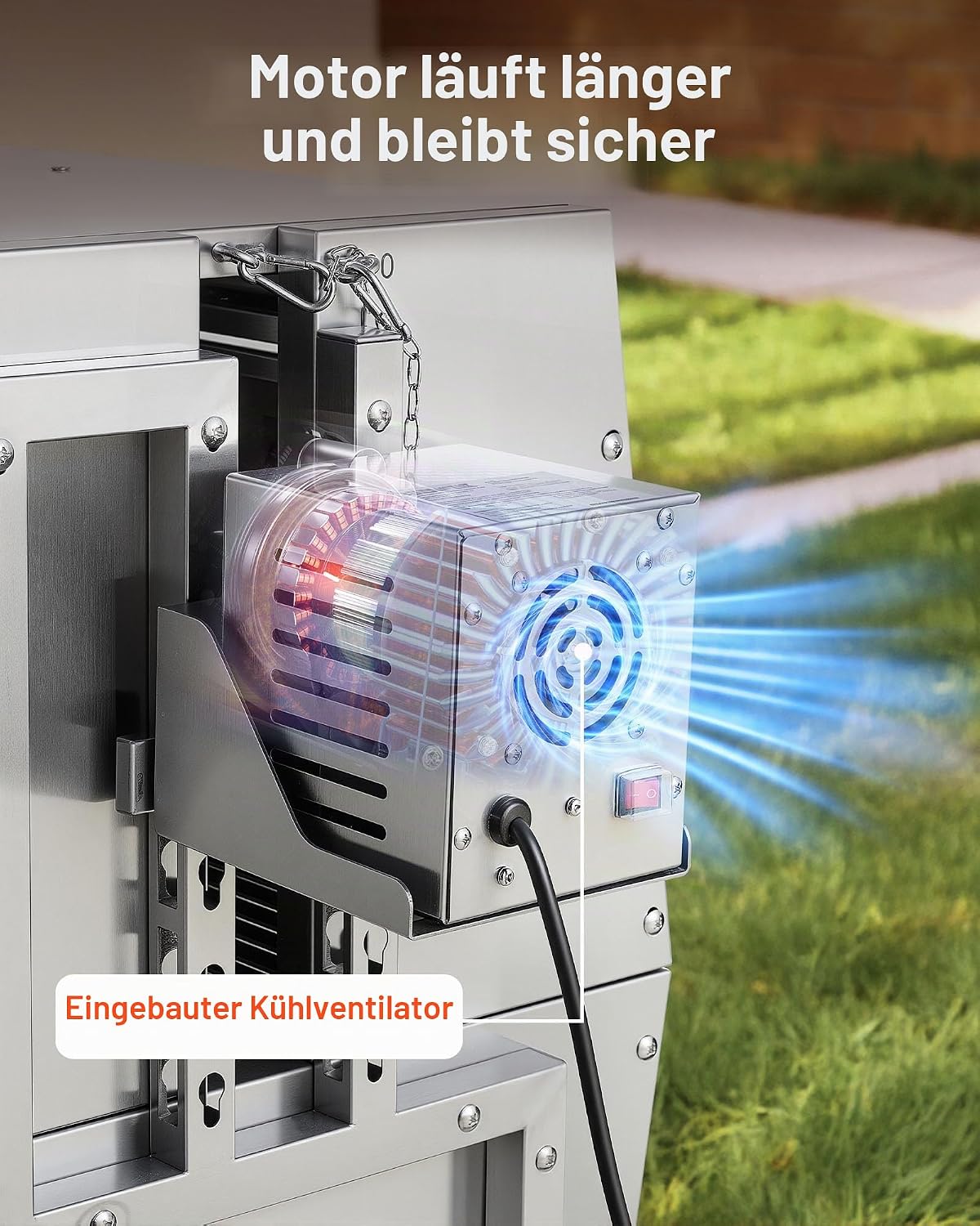 2026 VEVOR Drehspießgrill 38 W Spanferkelgrill Lammgrill Holzkohlegrill (132 cm Grilllänge) mit 60 kg Tragkraft & Rädern & 4-facher Höhenverstellung & Deckel, Edelstahl-Elektrogrill-Set für Camping