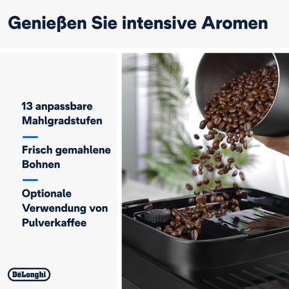 2026 De'Longhi Magnifica Evo ECAM 292.81.B Kaffeevollautomat mit LatteCrema Milchsystem, 7 Direktwahltasten für Cappuccino, Espresso und weitere Kaffeespezialitäten, 2-Tassen-Funktion, Schwarz