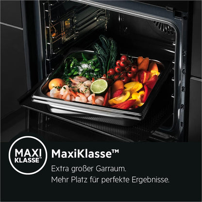 2026 AEG Einbaubackofen – Serie 5 Ringheißluft: Gleichmäßige Garergebnisse auf 3 Ebenen – Pyrolyse Selbstreinigung – 25 Automatikprogramme – LED-Touchdisplay – Schnellaufheizung – Schwarz – BPE53516AB