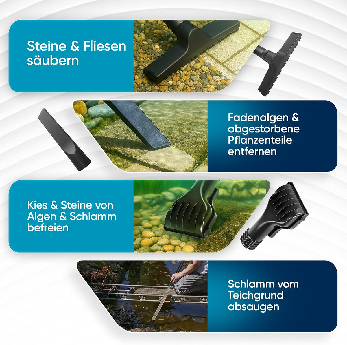 2026 TEICHER Teichsauger Schlammsauger Groß [Neues Modell] – 1200 Watt Pumpsauger 35 Liter | Teichschlammsauger mit Wasserrückführung | Algensauger Mulmsauger Wassersauger mit Pumpe