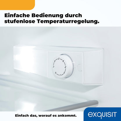 2026 Exquisit Kühlschrank ohne Gefrierfach, 133 Liter, Vollraumkühlschrank freistehend, Türanschlag Wechselbar, KS516-V-H-010D weiss