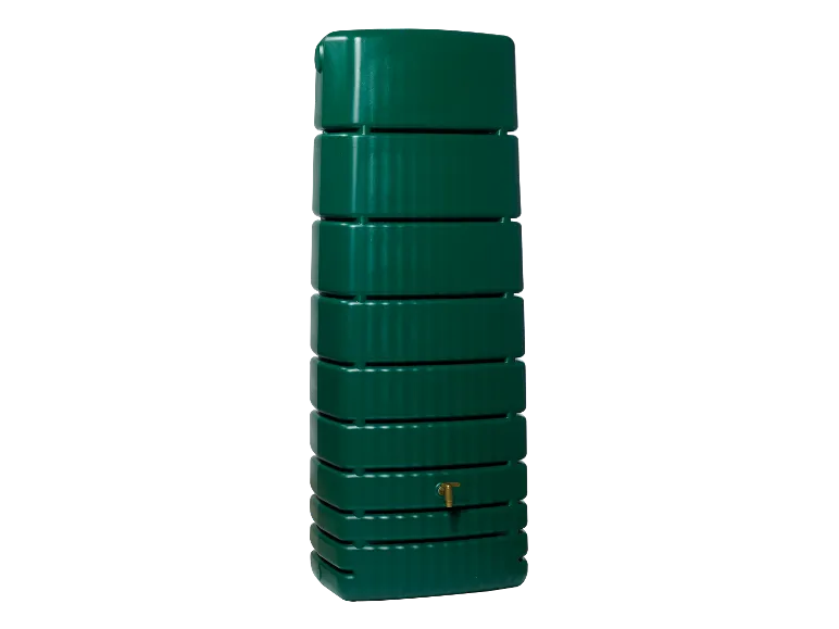 2026 4rain Regentonne »SLIM«, 650 Liter Volumen, inklusive Auslaufhahn und Windsicherung
