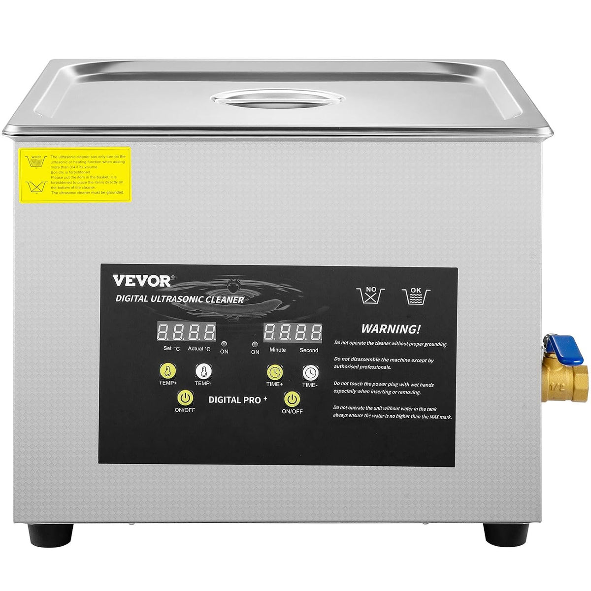 2026 VEVOR 15 L Ultraschallreiniger (600 W Heizung, 360 W Ultraschall) Professioneller digitaler Labor-Ultraschall-Teilereiniger mit Heizungstimer für die Reinigung von Glaszahninstrumenten