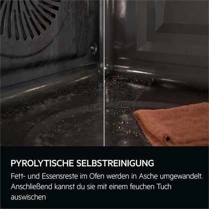 2026 AEG Einbaubackofen – Serie 5 Ringheißluft: Gleichmäßige Garergebnisse auf 3 Ebenen – Pyrolyse Selbstreinigung – 25 Automatikprogramme – LED-Touchdisplay – Schnellaufheizung – Schwarz – BPE53516AB