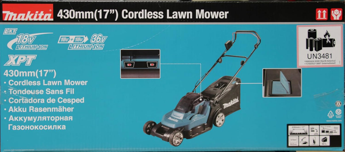 2026 Makita DLM432Z Akku-Rasenmäher 2x18 V (ohne Akku, ohne Ladegerät)