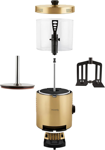 2026 H.Koenig Spender für heiße Schokolade SHK804, Edelstahl, 1200 W, abnehmbarer Behälter mit 3 l, Thermotast, verstellbar, Warmhaltefunktion, Tropfschutz, spülmaschinengeeignet
