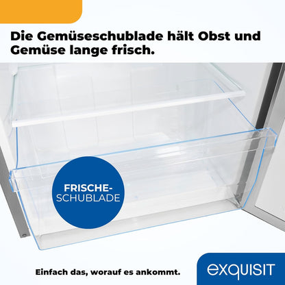 2026 Exquisit Kühlschrank ohne Gefrierfach, Großer Kühlschrank, 5 Ablagen, 242 Liter, Vollraumkühlschrank 143 cm hoch, KS5320-V-H-040E weiss