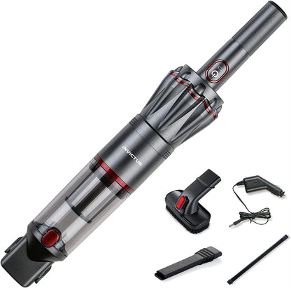 2026 Genius Neu Invictus One 1.0 Handstaubsauger 12-TLG grau - Handsauger beutellos & kabellos mit 11000PA | HEPA Filter, Lithium Ionen Akku, Tierhaarbürste, Behälter 180ml
