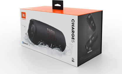 2026 JBL Charge 5 Bluetooth-Lautsprecher in Schwarz – Wasserfeste, portable Boombox mit integrierter Powerbank – Eine Akku-Ladung für bis zu 20 Stunden kabellosen Musikgenuss