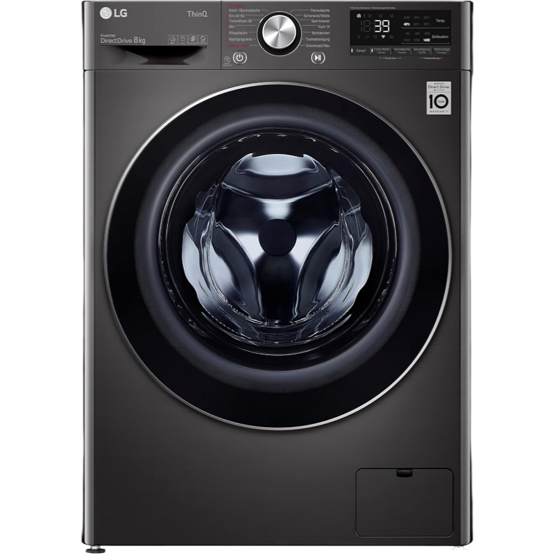 2026 LG F4WV7080, Klasse A, Frontlader-Waschmaschine 8 kg, 1400 U/Min, AI Direct Drive, Wi-Fi, Tiefenreinigung mit Dampf, Groe Kapazitt, TRIPLE A, Auentür aus Sicherheitsglas, 62 x 60 x 85 cm Wei