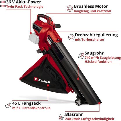 2026 Einhell Professional Akku-Laubsauger VENTURRO 36/240