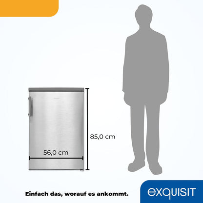 2026 Exquisit Kühlschrank mit Gefrierfach, 120 Liter, 4-Sterne-Gefrierfach, Kühlschrank freistehend, KS516-4-H-010D weiss