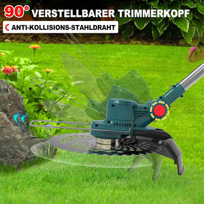 2026 Hengriacly Rasentrimmer mit Akku 21V, Akku Rasentrimmer für Makita Akku, Rasentrimmer mit Unkrautbürste, Freischneider akku, Motorsense Akku- Inkl. 2X4.0Ah Akku & Ladegerät, 750W Bürstenloser Motor
