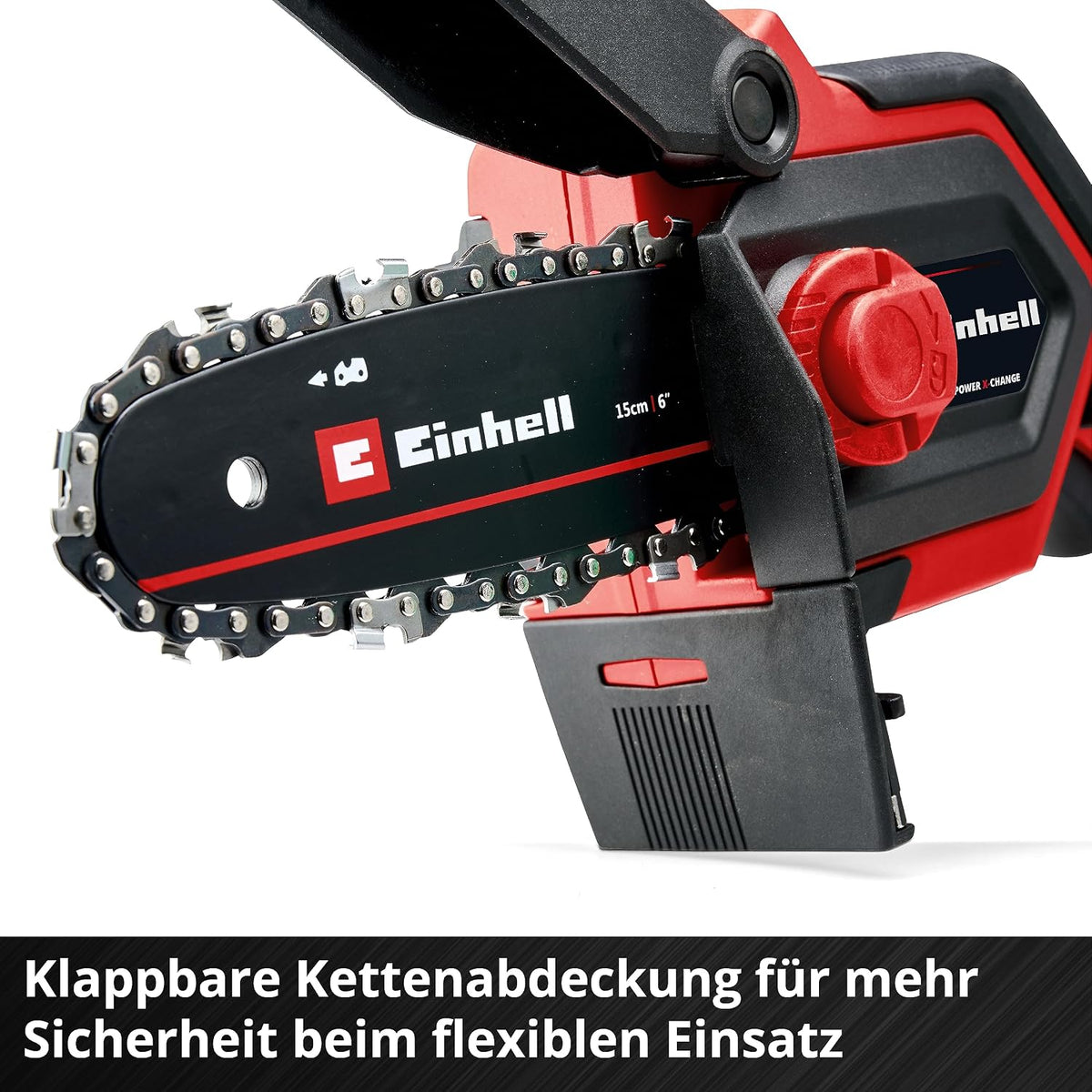 2026 Einhell Akku-Astkettensäge GE-PS 18/15 Li BL Kit Power X-Change (18 V, Brushless, 12,5 cm Schnittlänge, werkzeugloser Schwert-/Kettenwechsel, inkl. 2,5 Ah Akku, Ladegerät, E-Case S-F)