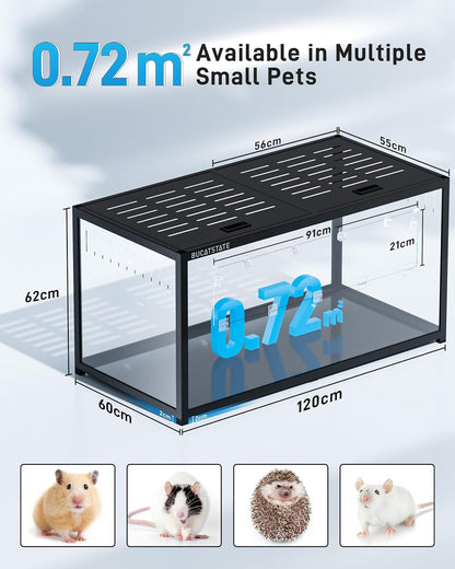 2026 BUCATSTATE Hamsterkäfig 3,0: Metall Rattenkäfig Kleintierkäfig Groß Stapelbar mit Einfacher Montage 120L x 60W x 62H cm für Nager, Mäuse, Zwerghamster (0,72m², Weiß)