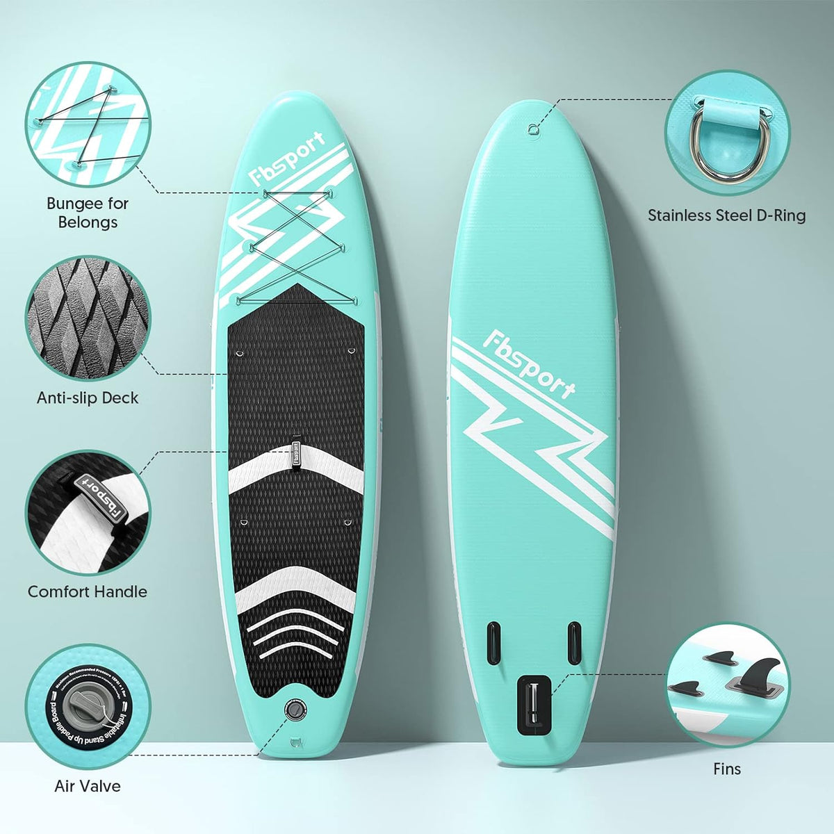 2026 Premium-Stand-Up-Paddle-Board, Yoga-Board mit strapazierfähigem SUP-Zubehör und Tragetasche | Breiter Stand, Surf-Kontrolle, rutschfestes Deck, Leine, Paddel und Pumpe für Jugendliche und Erwachsene
