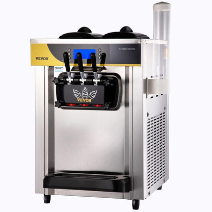 2026 VEVOR Kommerzielle Softeismaschine 22-30 L/h Profi-Eismaschine mit LCD-Display, 3 Geschmacksrichtungen, Desktop-Design für Gastronomie & Gewerbe