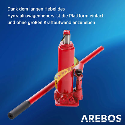 2026 2X Auffahrrampe mit hydraulischem Wagenheber höhenverstellbar 2 Tonnen für Auto und Werkstatt