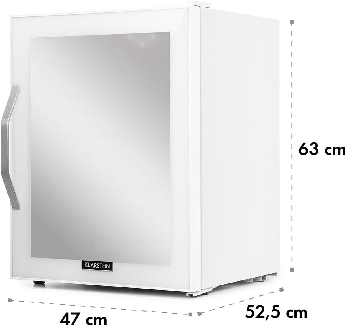 2026 Klarstein Mini Kühlschrank mit Glastür für Zimmer, Getrnkekühlschrank mit Verstellbaren Ablagen, Kleiner 80 Liter, Indoor/Outdoor Kühlschrank Leise