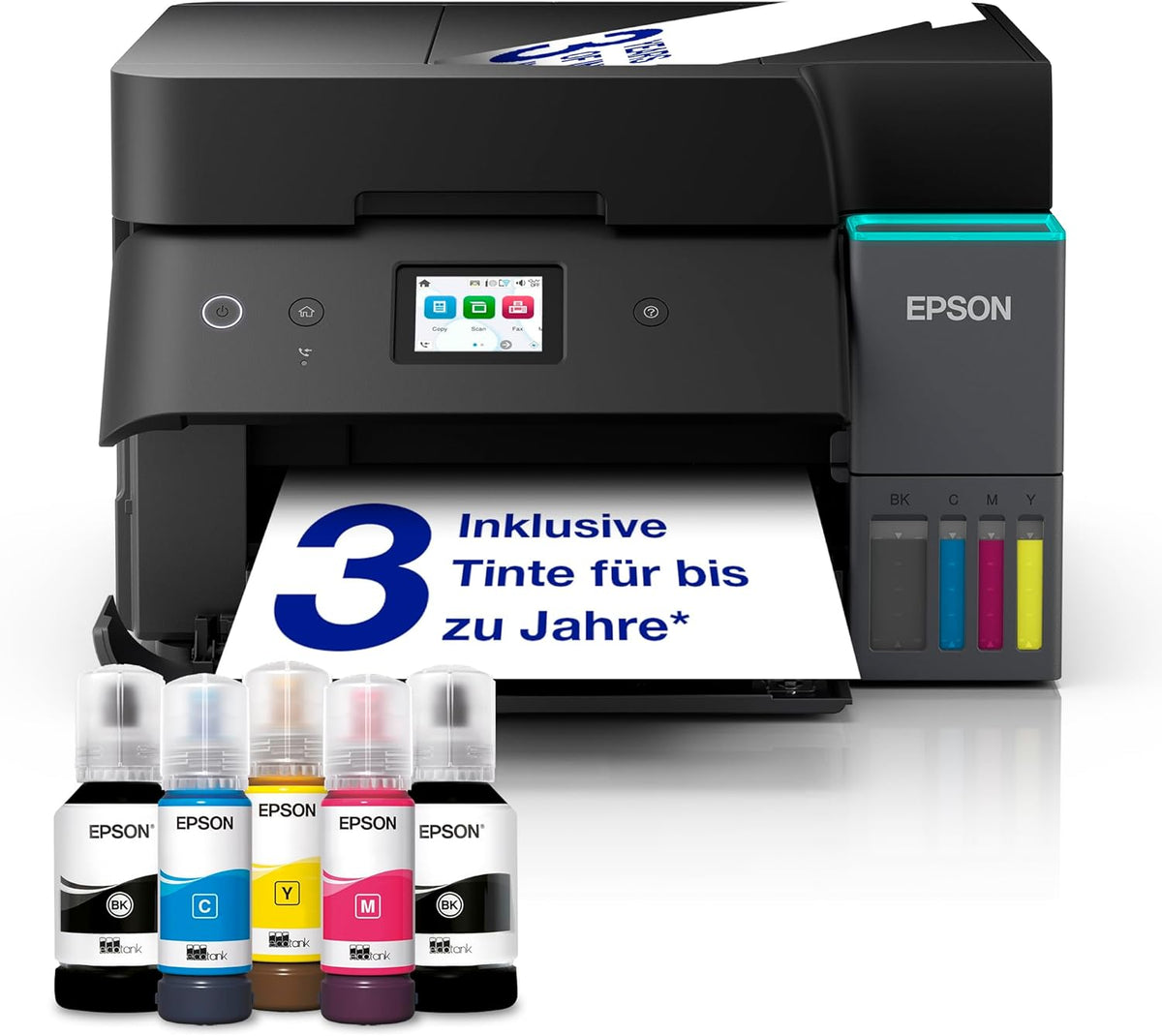 2026 EcoTank ET-4950 Tintentankdrucker | fürs Das Home Office | WLAN & Ethernet | A4 | (Duplex-) Druck, Scannen, Kopieren, Faxen | 6.1 cm Touchscreen | ADF | inkl. Tinte für bis zu 3 Jahre