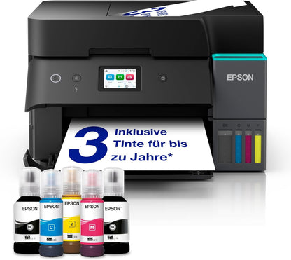 2026 EcoTank ET-4950 Tintentankdrucker | fürs Das Home Office | WLAN & Ethernet | A4 | (Duplex-) Druck, Scannen, Kopieren, Faxen | 6.1 cm Touchscreen | ADF | inkl. Tinte für bis zu 3 Jahre