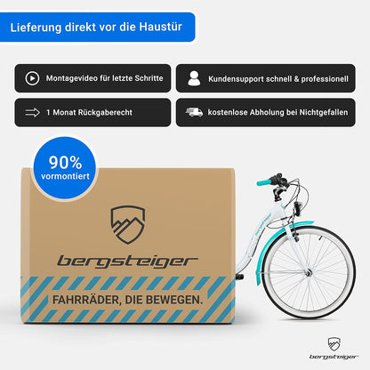 2026 Bergsteiger Atlantis 20, 24 Zoll Kinderfahrrad, geeignet für 6,7, 8, 9, 10, 11 Jahre, StVZO, Shimano Schaltung, Mädchen-Fahrrad mit Dynamo-Licht
