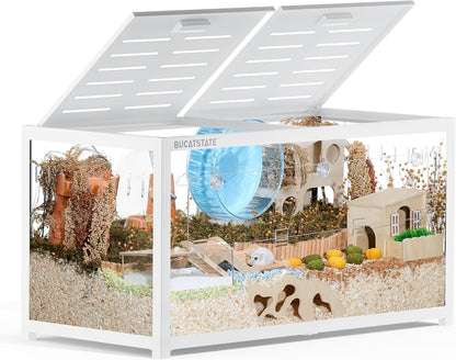 2026 BUCATSTATE Hamsterkäfig 3,0: Metall Rattenkäfig Kleintierkäfig Groß Stapelbar mit Einfacher Montage 120L x 60W x 62H cm für Nager, Mäuse, Zwerghamster (0,72m², Weiß)