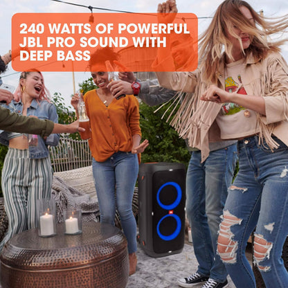 2026 JBL PartyBox 710 - Schwarz – Trag - und rollbarer Bluetooth Party-Lautsprecher mit Lichteffekten – Spritzwassergeschützte, mobile Musikbox