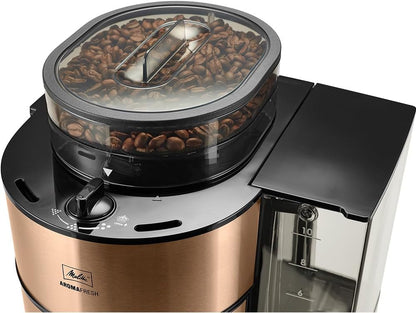 2026 Melitta AromaFresh - Filterkaffeemaschine - mit Glaskanne - integriertes Mahlwerk - Timer Funktion - 10 Tassen - Pure Black
