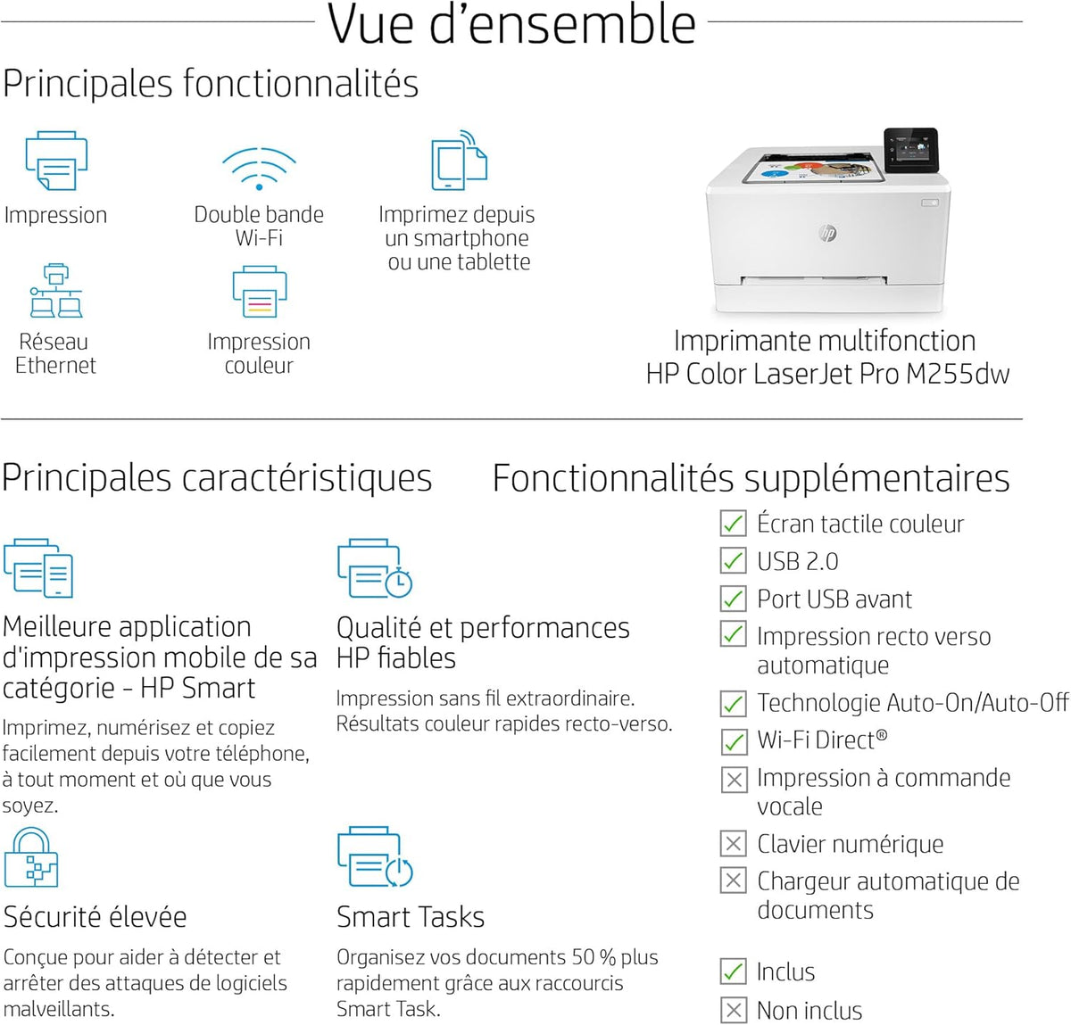 2026 HP Color LaserJet Pro MFP 3302fdwg Multifunktions-Farblaserdrucker, Fax, Automatischer beidseitiger Druck, Touchscreen, Wi-Fi, Ethernet, USB, HP Wolf Pro Security