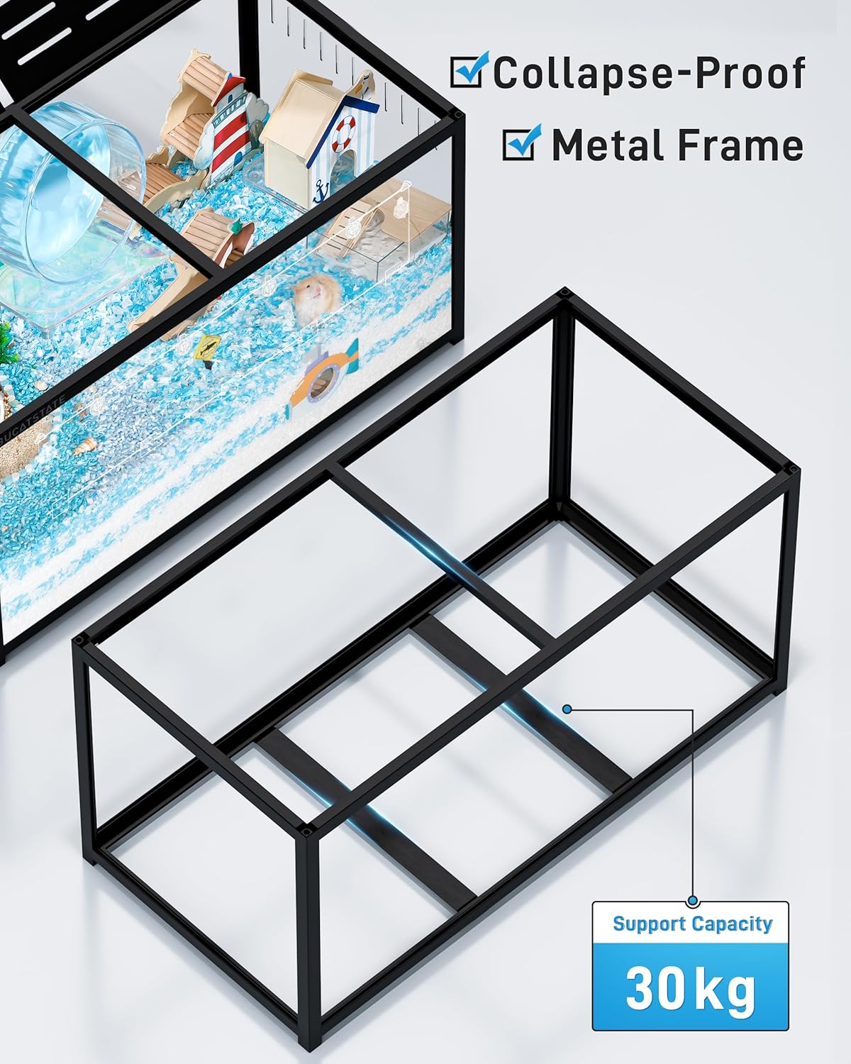 2026 BUCATSTATE Hamsterkäfig 3,0: Metall Rattenkäfig Kleintierkäfig Groß Stapelbar mit Einfacher Montage 120L x 60W x 62H cm für Nager, Mäuse, Zwerghamster (0,72m², Weiß)