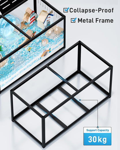 2026 BUCATSTATE Hamsterkäfig 3,0: Metall Rattenkäfig Kleintierkäfig Groß Stapelbar mit Einfacher Montage 120L x 60W x 62H cm für Nager, Mäuse, Zwerghamster (0,72m², Weiß)