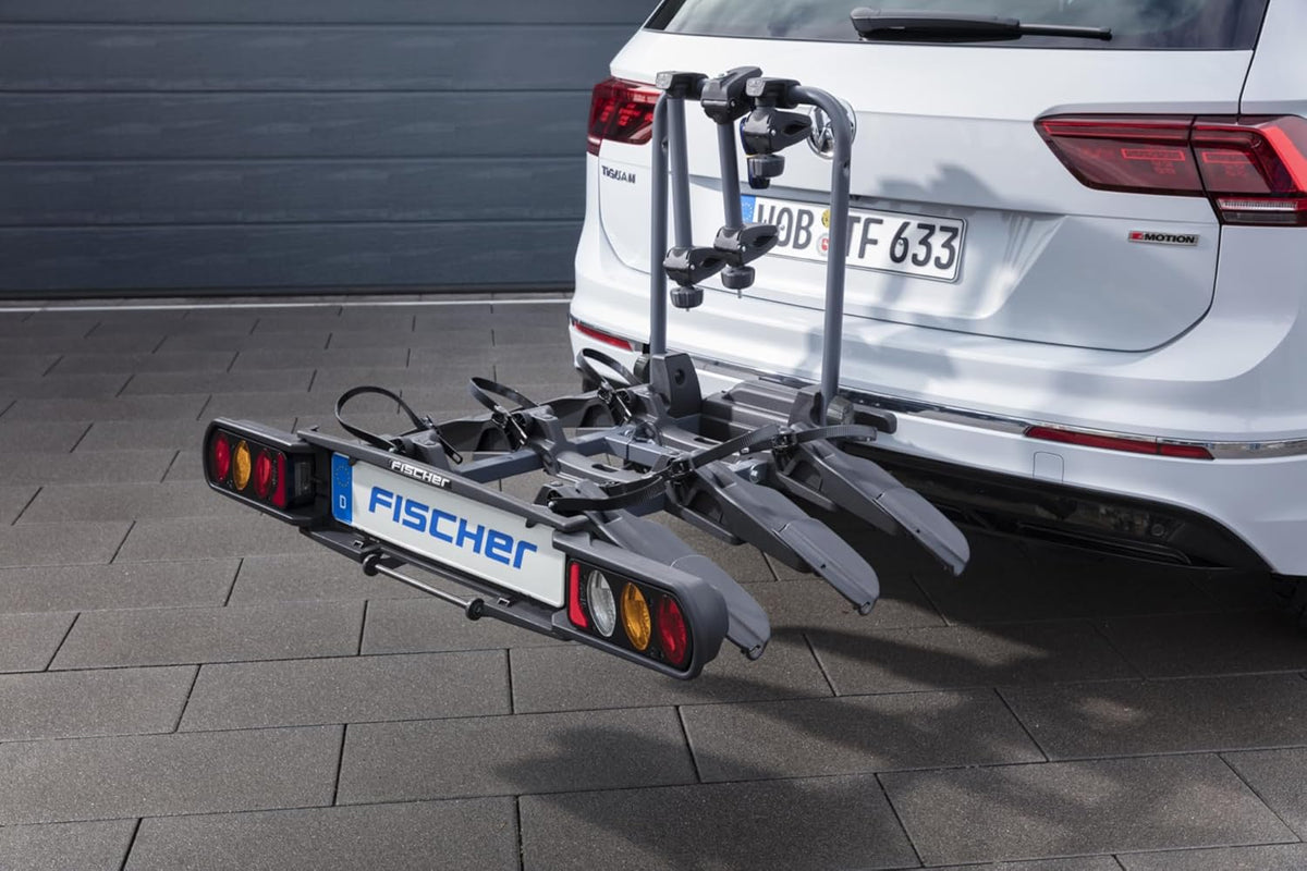 2026 Fischer Kupplungs-Fahrradträger ProlineEvo 2, für 2 Fahrräder bis 60kg Nutzlast, E-Bike geeignet, vormontiert, abschließbar, faltbar