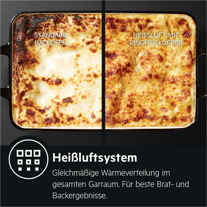 2026 AEG Einbaubackofen – Serie 5 Ringheißluft: Gleichmäßige Garergebnisse auf 3 Ebenen – Pyrolyse Selbstreinigung – 25 Automatikprogramme – LED-Touchdisplay – Schnellaufheizung – Schwarz – BPE53516AB