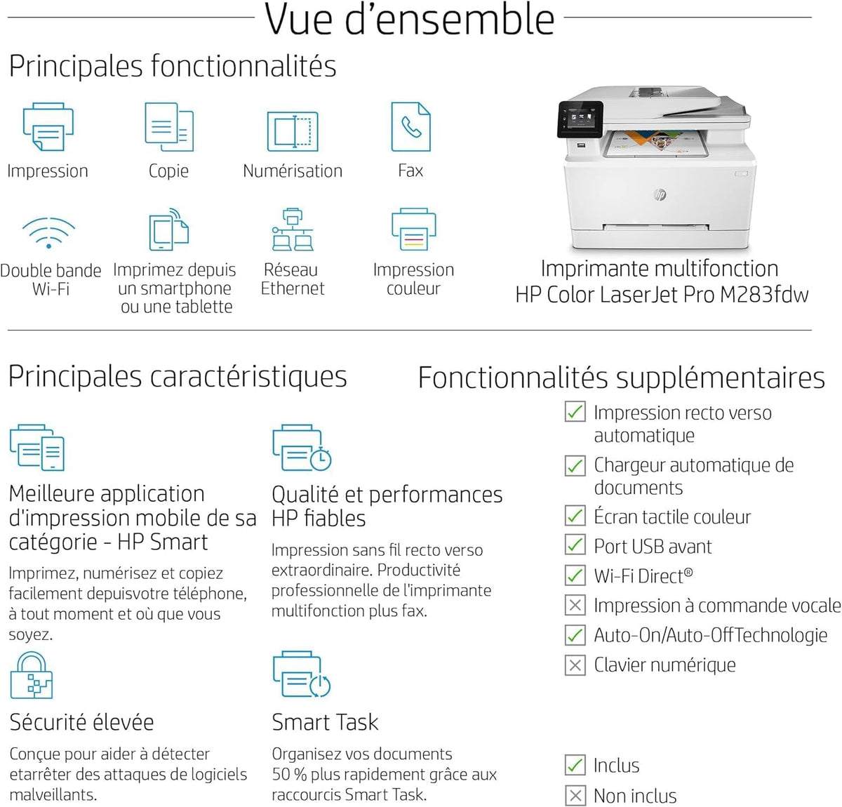 2026 HP Color LaserJet Pro MFP 3302fdwg Multifunktions-Farblaserdrucker, Fax, Automatischer beidseitiger Druck, Touchscreen, Wi-Fi, Ethernet, USB, HP Wolf Pro Security