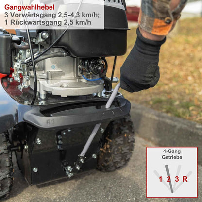 2026 Scheppach Benzin Kehrmaschine - E-Start SC2200PE 4,9 PS - Kehrbreite 100cm | 70L Box | Schneefräse | 3 Vorwärts & 1 Rückwärtsgang | inkl. Auffangbehälter & Schneeschild | Schneeschieber | Schneeräumer