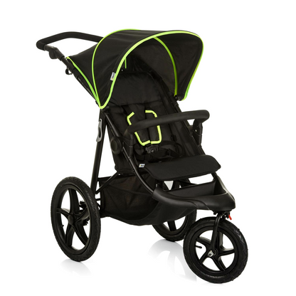 2026 hauck Kinderwagen Runner 2, Dreirad Buggy mit XL Lufträder für Kinder bis 22 kg, UV-Schutz 50+, Belüftungsfenster, Höhenverstellbar, Faltbar, XL Korb bis 3 kg, Liegefunktion (Black)