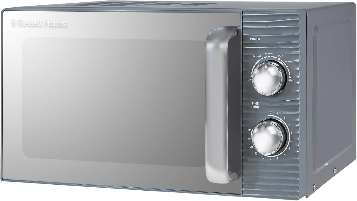 2026 Russell Hobbs RHM1731G Inspire Solo Mikrowelle, 17 Liter, 700W, Grau, mit 5 Leistungsstufen, Timer, Auftaufunktion, Leicht zu Reinigen