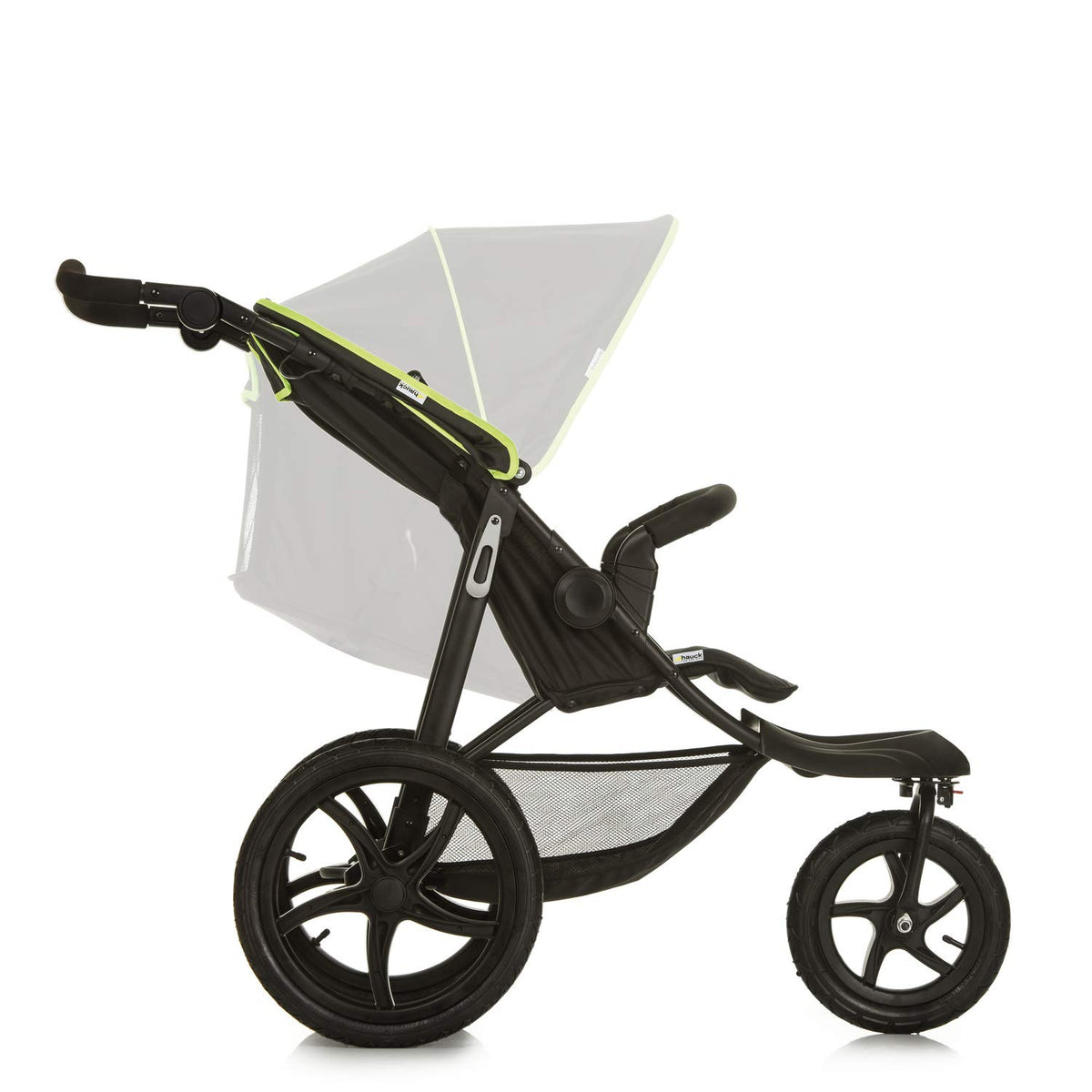2026 hauck Kinderwagen Runner 2, Dreirad Buggy mit XL Lufträder für Kinder bis 22 kg, UV-Schutz 50+, Belüftungsfenster, Höhenverstellbar, Faltbar, XL Korb bis 3 kg, Liegefunktion (Black)