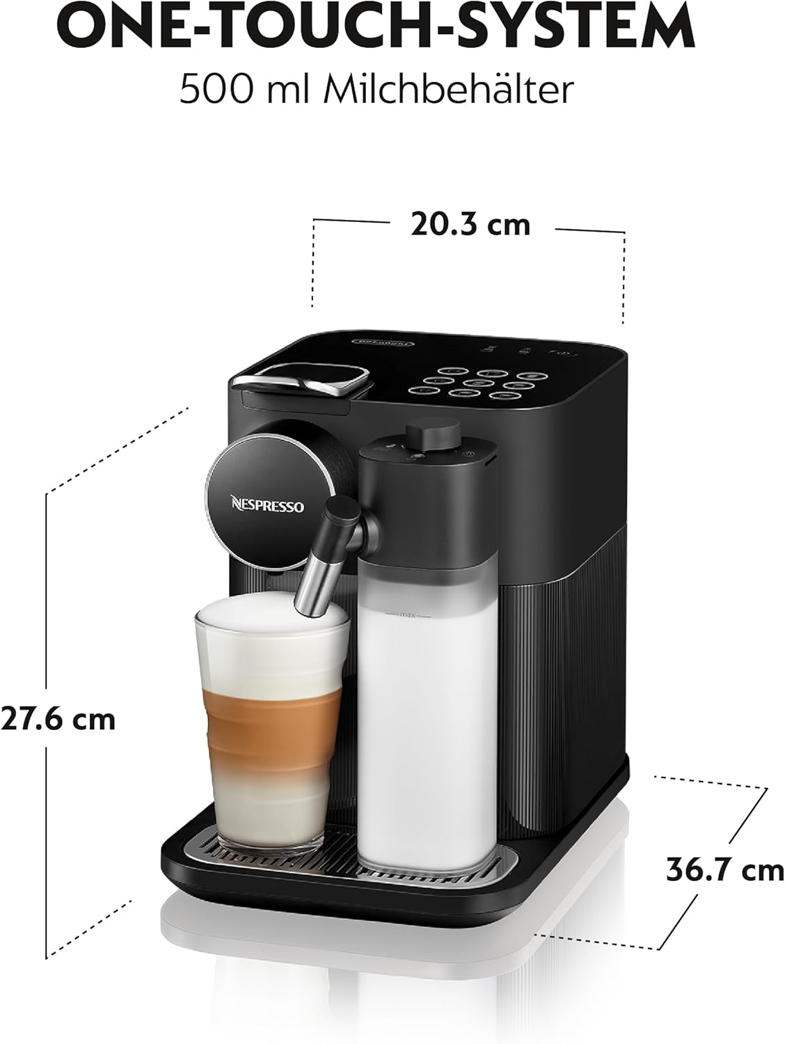 2026 Nespresso De'Longhi EN640.W Gran Lattissima Kaffeekapselmaschine mit automatischem Milchsystem,19 Bar Druck, 1400W,Weiß