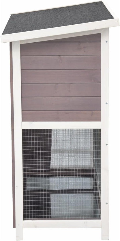 2026 nanook Murmel XXL Doppel Kaninchenstall Hasenstall - doppelstöckig - wetterfest - 211 x 52 x 107 - Farbe: Taupe/Weiss - extra großes Kaninchengehege