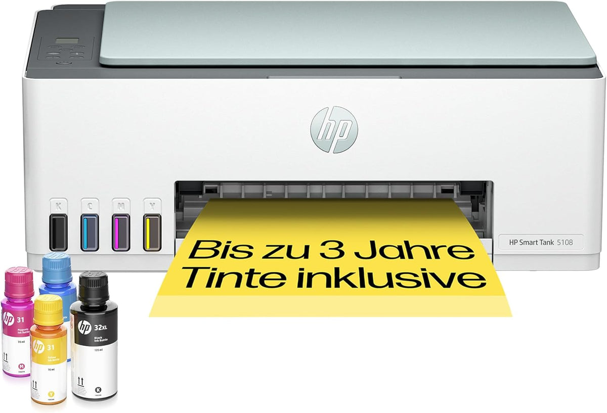 2026 HP Smart Tank 7605 4-in-1 Multifunktionsdrucker (WLAN; Duplex; ADF) – 3 Jahre Tinte inklusive, 3 Jahre Garantie, großer Tintentank, hohe Reichweite, Drucken in hoher Qualität