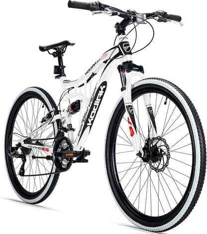2026 Bergsteiger Kodiak 26 Zoll, 29 Zoll Mountainbike, Scheibenbremse, Shimano 21 Gang-Schaltung, Vollfederung, Fully MTB für Jungen, Mädchen, Damen & Herren