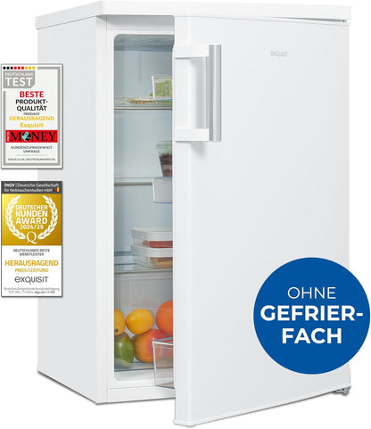 2026 Exquisit Kühlschrank ohne Gefrierfach, 133 Liter, Vollraumkühlschrank freistehend, Türanschlag Wechselbar, KS516-V-H-010D weiss
