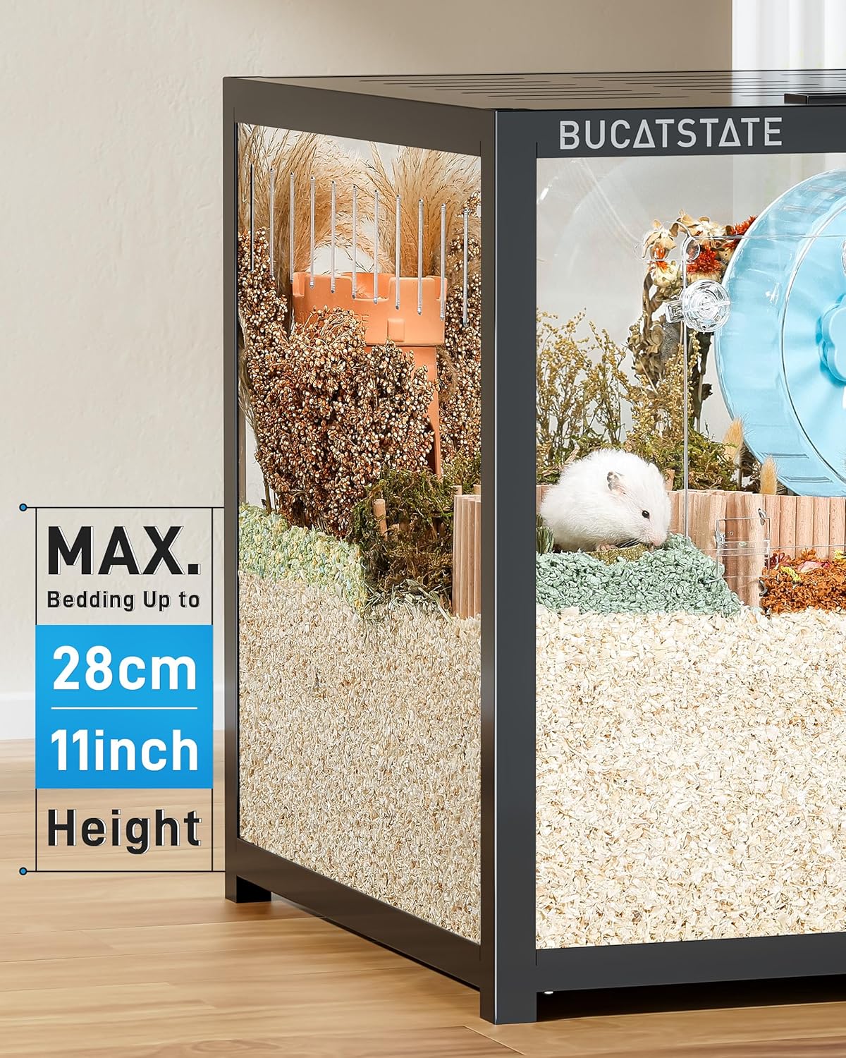 2026 BUCATSTATE Hamsterkäfig 3,0: Metall Rattenkäfig Kleintierkäfig Groß Stapelbar mit Einfacher Montage 120L x 60W x 62H cm für Nager, Mäuse, Zwerghamster (0,72m², Weiß)