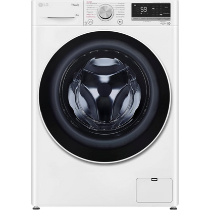 2026 LG F4WV7080, Klasse A, Frontlader-Waschmaschine 8 kg, 1400 U/Min, AI Direct Drive, Wi-Fi, Tiefenreinigung mit Dampf, Groe Kapazitt, TRIPLE A, Auentür aus Sicherheitsglas, 62 x 60 x 85 cm Wei